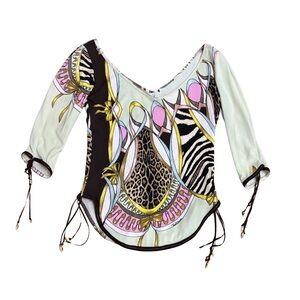 SOLD Roberto Cavalli SS2004 Animal Print Knit Top